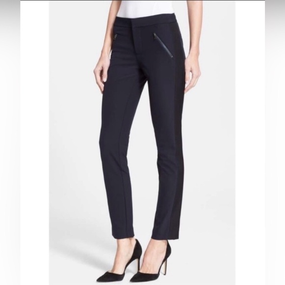 Rebecca Taylor Ava Tech Skinny Ankle pants black SZ 4 classic quiet luxury - Picture 1 of 7